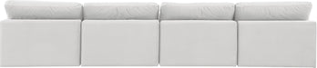 Meridian Furniture - Comfy 156" Cream Velvet Upholstered 4pc. Armless Sofa - 189Cream-S156 - GreatFurnitureDeal