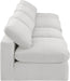 Meridian Furniture - Comfy 156" Cream Velvet Upholstered 4pc. Armless Sofa - 189Cream-S156 - GreatFurnitureDeal