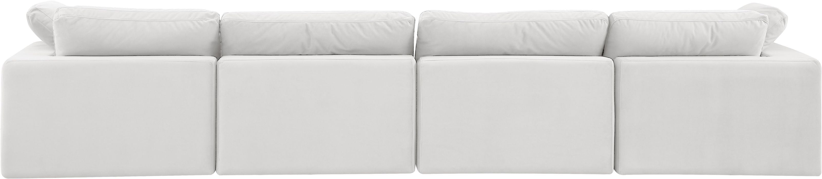 Meridian Furniture - Comfy 158" Cream Velvet Upholstered 4pc. Sofa - 189Cream-S158 - GreatFurnitureDeal