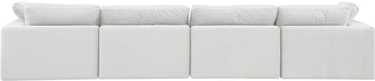 Meridian Furniture - Comfy 158" Cream Velvet Upholstered 4pc. Sofa - 189Cream-S158 - GreatFurnitureDeal