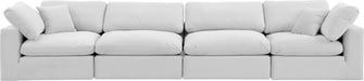 Meridian Furniture - Comfy 158" Cream Velvet Upholstered 4pc. Sofa - 189Cream-S158 - GreatFurnitureDeal