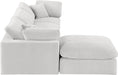 Meridian Furniture - Comfy 119" Cream Velvet Upholstered 4pc. Sectional - 189Cream-Sec4A - GreatFurnitureDeal