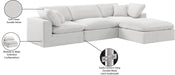 Meridian Furniture - Comfy 119" Cream Velvet Upholstered 4pc. Sectional - 189Cream-Sec4A - GreatFurnitureDeal