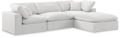 Meridian Furniture - Comfy 119" Cream Velvet Upholstered 4pc. Sectional - 189Cream-Sec4A - GreatFurnitureDeal