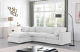 Meridian Furniture - Comfy 119" Cream Velvet Upholstered 4pc. Sectional - 189Cream-Sec4A - GreatFurnitureDeal