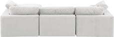 Meridian Furniture - Comfy 119" Cream Velvet Upholstered 4pc. Sectional - 189Cream-Sec4A - GreatFurnitureDeal