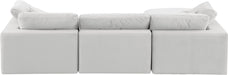 Meridian Furniture - Comfy 119" Cream Velvet Upholstered 4pc. Sectional - 189Cream-Sec4A - GreatFurnitureDeal