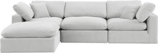 Meridian Furniture - Comfy 119" Cream Velvet Upholstered 4pc. Sectional - 189Cream-Sec4A - GreatFurnitureDeal