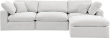 Meridian Furniture - Comfy 119" Cream Velvet Upholstered 4pc. Sectional - 189Cream-Sec4A - GreatFurnitureDeal