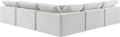 Meridian Furniture - Comfy 118" Cream Velvet Upholstered 5pc. Sectional - 189Cream-Sec5B - GreatFurnitureDeal