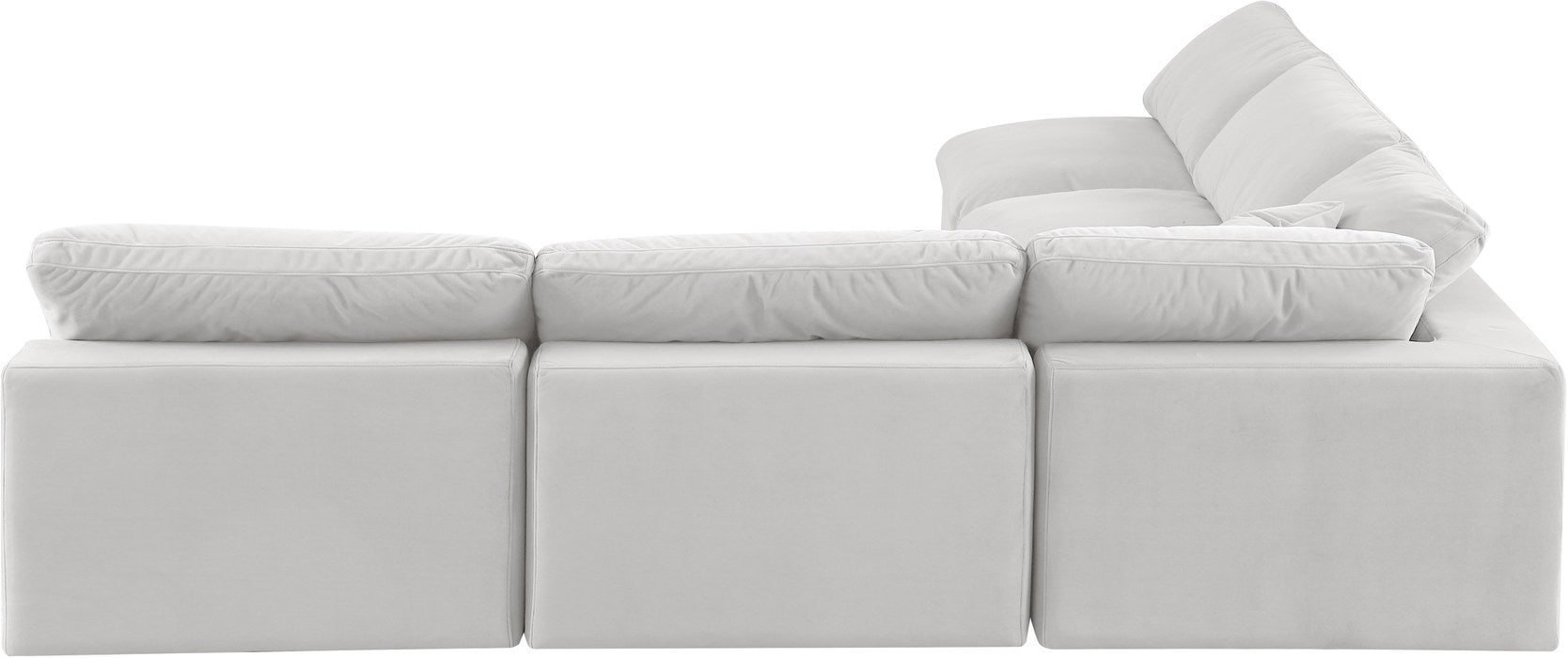 Meridian Furniture - Comfy 118" Cream Velvet Upholstered 5pc. Sectional - 189Cream-Sec5B - GreatFurnitureDeal