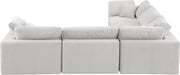 Meridian Furniture - Comfy 119" Cream Velvet Upholstered 5pc. Sectional - 189Cream-Sec5C - GreatFurnitureDeal