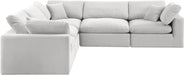 Meridian Furniture - Comfy 119" Cream Velvet Upholstered 5pc. Sectional - 189Cream-Sec5C - GreatFurnitureDeal
