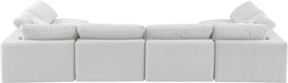 Meridian Furniture - Comfy 158" Cream Velvet Upholstered 6pc. Sectional - 189Cream-Sec6D - GreatFurnitureDeal