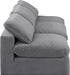 Meridian Furniture - Comfy 117" Grey Velvet Upholstered 3pc. Armless Sofa - 189Grey-S117 - GreatFurnitureDeal