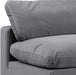 Meridian Furniture - Comfy 117" Grey Velvet Upholstered 3pc. Armless Sofa - 189Grey-S117 - GreatFurnitureDeal