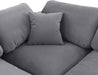 Meridian Furniture - Comfy 119" Grey Velvet Upholstered 3pc. Sofa - 189Grey-S119 - GreatFurnitureDeal