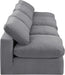 Meridian Furniture - Comfy 156" Grey Velvet Upholstered 4pc. Armless Sofa - 189Grey-S156 - GreatFurnitureDeal