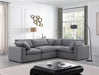 Meridian Furniture - Comfy 119" Grey Velvet Upholstered 4pc. Sectional - 189Grey-Sec4C - GreatFurnitureDeal