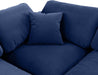 Meridian Furniture - Comfy 119" Navy Velvet Upholstered 4pc. Sectional - 189Navy-Sec4C - GreatFurnitureDeal