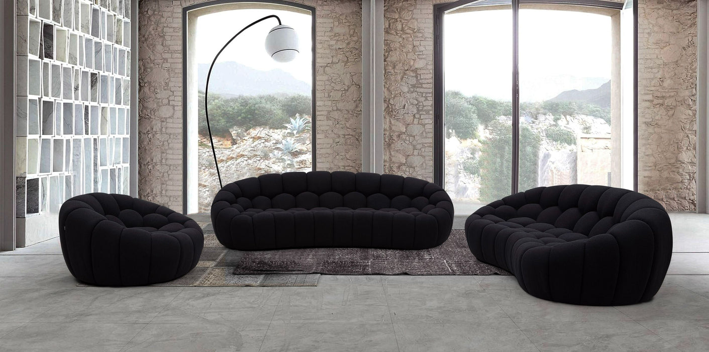 VIG Furniture - Divani Casa Yolonda Modern Curved Black Fabric Chair - VGEV-2126C-CHR-BLK