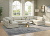 Meridian Furniture - Beckham 152" Linen Textured Fabric Upholstered 6 Piece Modular Sectional - 681Beige-Sec6B - GreatFurnitureDeal