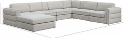 Meridian Furniture - Beckham 152" Linen Textured Fabric Upholstered 7 Piece Modular Sectional - 681Beige-Sec7A - GreatFurnitureDeal