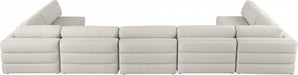 Meridian Furniture - Beckham 190" Linen Textured Fabric Upholstered 7 Piece Modular Sectional - 681Beige-Sec7B - GreatFurnitureDeal