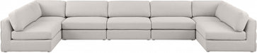Meridian Furniture - Beckham 190" Linen Textured Fabric Upholstered 7 Piece Modular Sectional - 681Beige-Sec7B - GreatFurnitureDeal