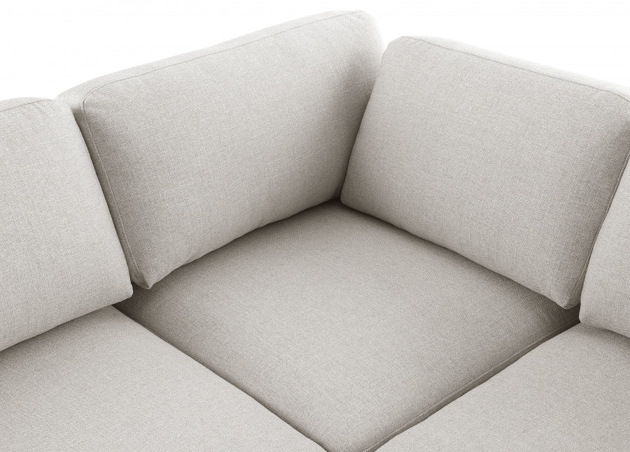Meridian Furniture - Beckham 190" Linen Textured Fabric Upholstered 7 Piece Modular Sectional - 681Beige-Sec7B - GreatFurnitureDeal