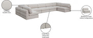 Meridian Furniture - Beckham 190" Linen Textured Fabric Upholstered 7 Piece Modular Sectional - 681Beige-Sec7B - GreatFurnitureDeal