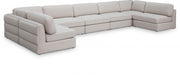 Meridian Furniture - Beckham 190" Linen Textured Fabric Upholstered 7 Piece Modular Sectional - 681Beige-Sec7B - GreatFurnitureDeal