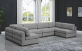 Meridian Furniture - Beckham 152" Linen Textured Fabric Upholstered 6 Piece Modular Sectional - 681Grey-Sec6B - GreatFurnitureDeal