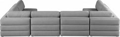 Meridian Furniture - Beckham 152" Linen Textured Fabric Upholstered 6 Piece Modular Sectional - 681Grey-Sec6B - GreatFurnitureDeal