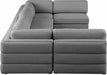 Meridian Furniture - Beckham 152" Linen Textured Fabric Upholstered 6 Piece Modular Sectional - 681Grey-Sec6B - GreatFurnitureDeal