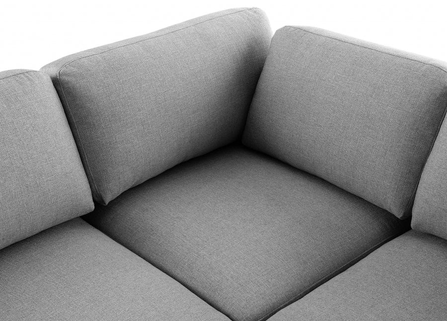 Meridian Furniture - Beckham 152" Linen Textured Fabric Upholstered 6 Piece Modular Sectional - 681Grey-Sec6B - GreatFurnitureDeal