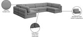 Meridian Furniture - Beckham 152" Linen Textured Fabric Upholstered 6 Piece Modular Sectional - 681Grey-Sec6B - GreatFurnitureDeal