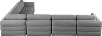 Meridian Furniture - Beckham 152" Linen Textured Fabric Upholstered 6 Piece Modular Sectional - 681Grey-Sec6D - GreatFurnitureDeal