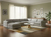 Meridian Furniture - Beckham 152" Linen Textured Fabric Upholstered 7 Piece Modular Sectional - 681Grey-Sec7A - GreatFurnitureDeal