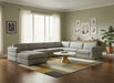 Meridian Furniture - Beckham 152" Linen Textured Fabric Upholstered 7 Piece Modular Sectional - 681Grey-Sec7A - GreatFurnitureDeal