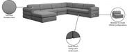 Meridian Furniture - Beckham 152" Linen Textured Fabric Upholstered 7 Piece Modular Sectional - 681Grey-Sec7A - GreatFurnitureDeal