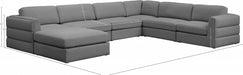Meridian Furniture - Beckham 152" Linen Textured Fabric Upholstered 7 Piece Modular Sectional - 681Grey-Sec7A - GreatFurnitureDeal