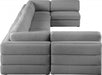 Meridian Furniture - Beckham 190" Linen Textured Fabric Upholstered 7 Piece Modular Sectional - 681Grey-Sec7B - GreatFurnitureDeal