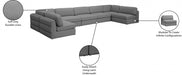 Meridian Furniture - Beckham 190" Linen Textured Fabric Upholstered 7 Piece Modular Sectional - 681Grey-Sec7B - GreatFurnitureDeal