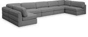 Meridian Furniture - Beckham 190" Linen Textured Fabric Upholstered 7 Piece Modular Sectional - 681Grey-Sec7B - GreatFurnitureDeal