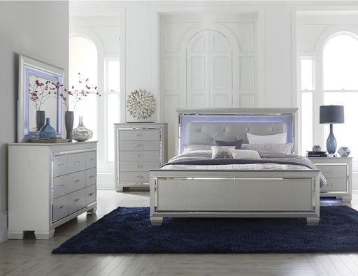 Homelegance - Allura 4 Piece California King Bedroom Set with LED Lighting in Silver - 1916K-1CK-4SET - GreatFurnitureDeal