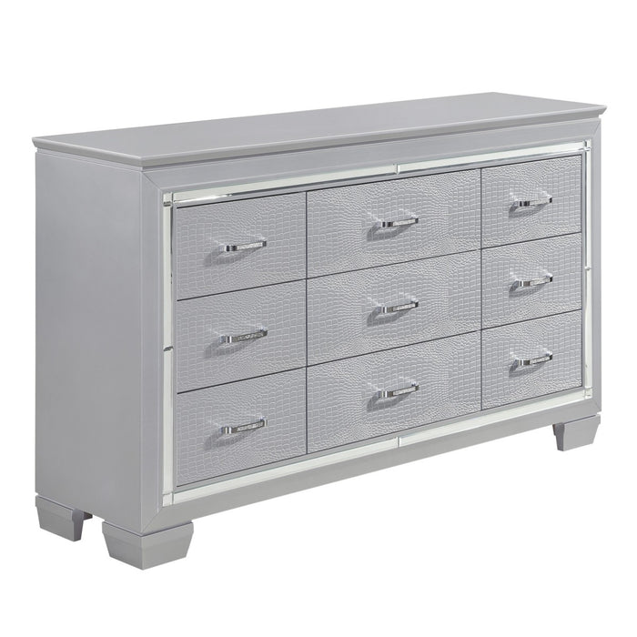 Homelegance - Allura 9 Drawer Dresser and Mirror Set in Silver - 1916-5-6 - GreatFurnitureDeal