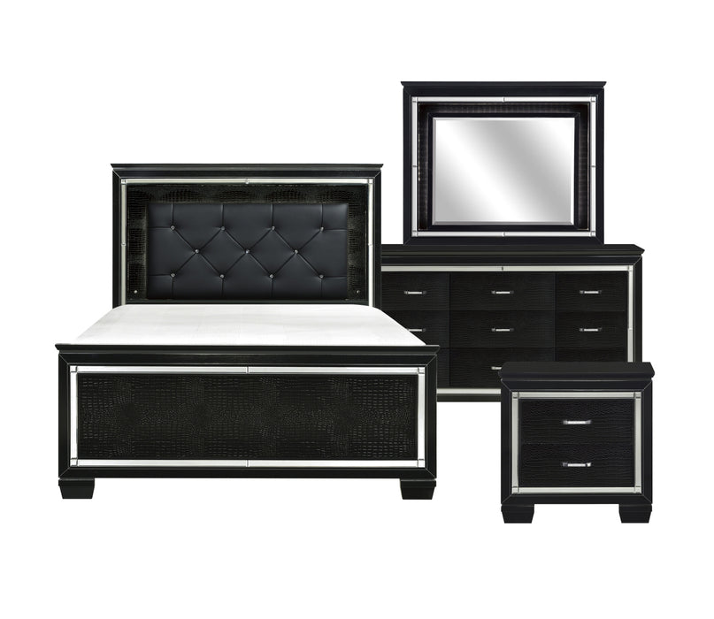 Homelegance - Allura 7 Piece Queen Bedroom Set with LED Lighting in Black - 1916BK-1-7SET - GreatFurnitureDeal