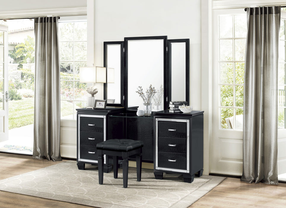 Homelegance - Allura 9 Piece Queen Bedroom Set with LED Lighting in Black - 1916BK-1-9SET - GreatFurnitureDeal