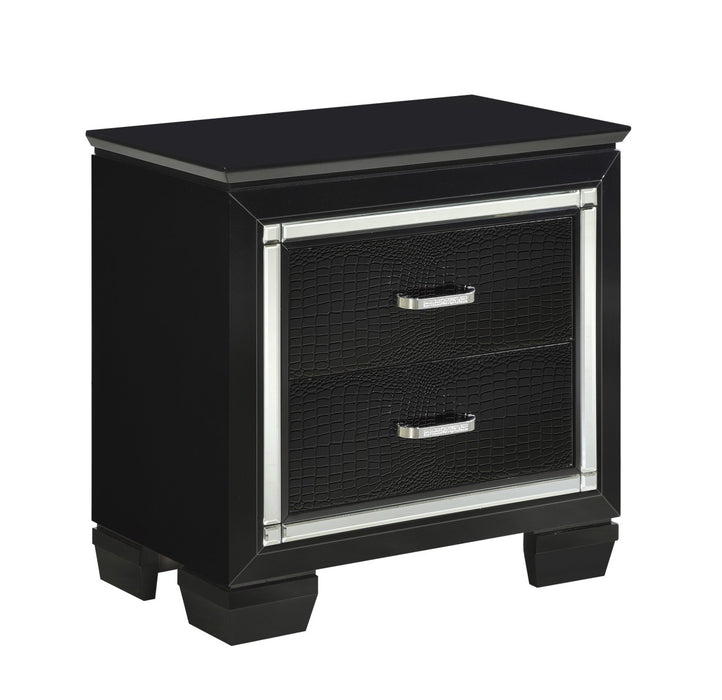 Homelegance - Allura 4 Piece Queen Bedroom Set with LED Lighting in Black - 1916BK-1-4SET - GreatFurnitureDeal